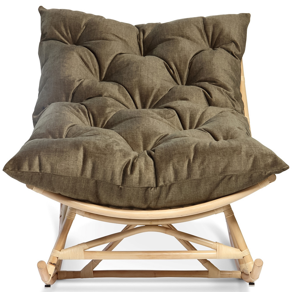Desser Papasan Olive and Natural Rattan Rocker Chair Image 3