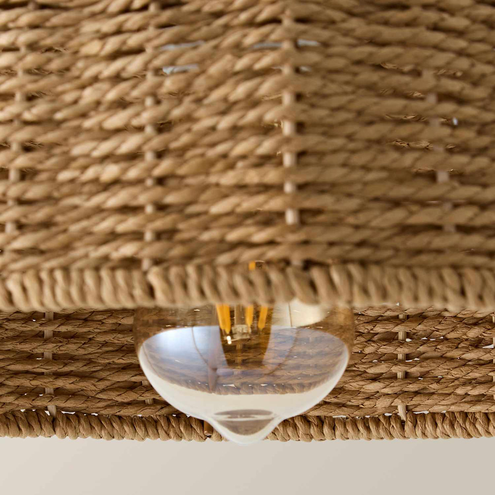 ValueLights Neveah Round Natural Rattan Pendant Lamp Shade Image 5