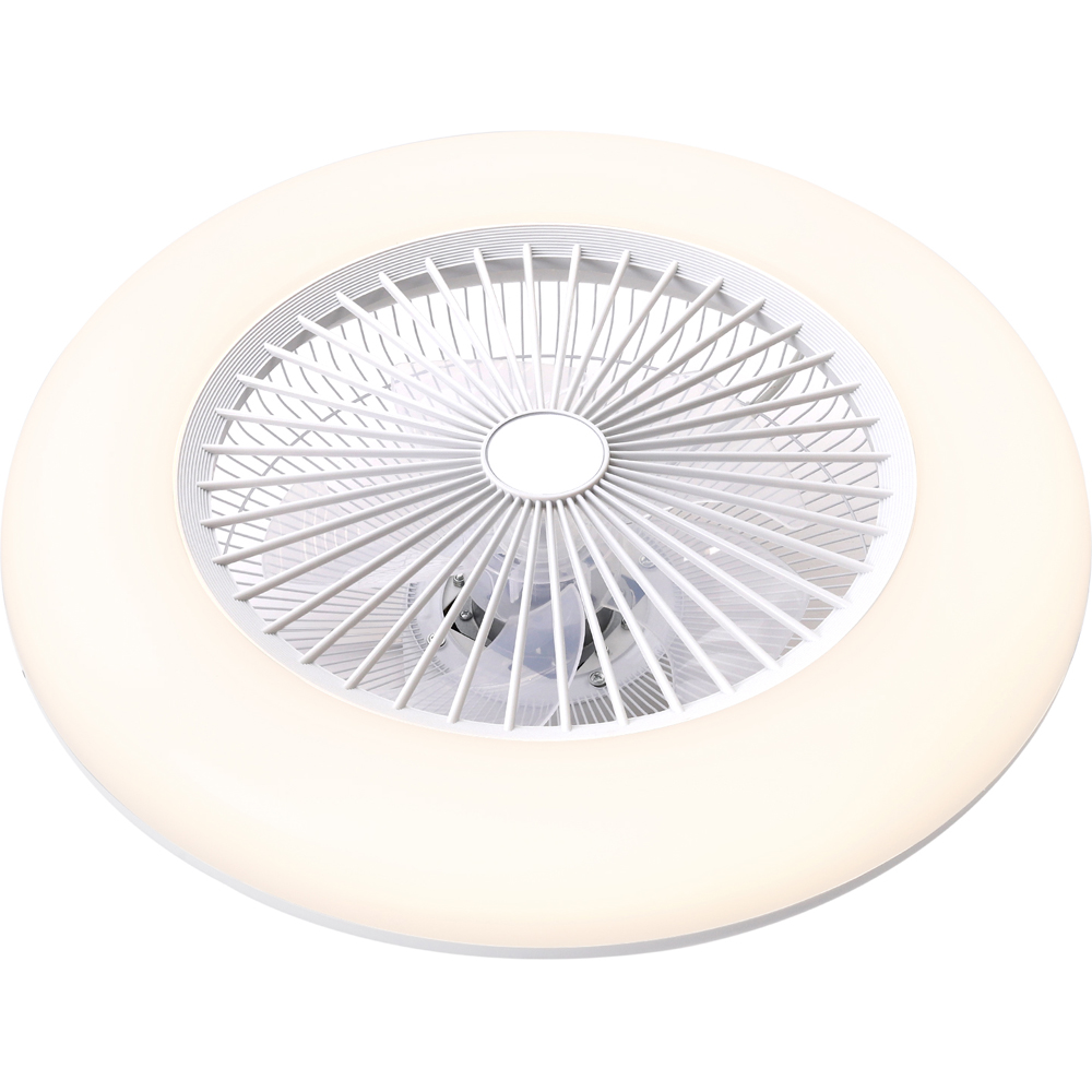 Living and Home White Round Ceiling Fan Light with Remote 22 inch Image 1