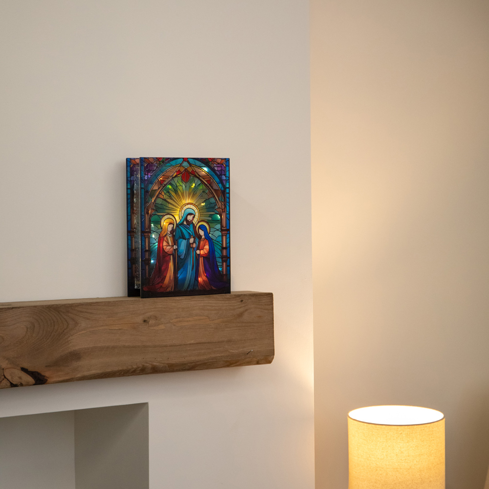 Samuel Alexander Light Up Stained Glass Nativity Scene Christmas Decoration 28 x 21cm Image 3