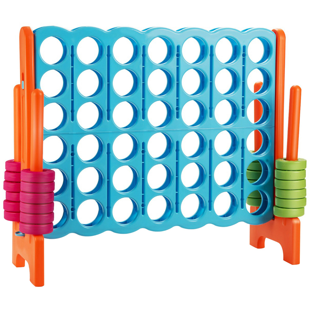Costway Blue Giant 4 in A Row Game Set with 42 Rings and Sliders Image 1