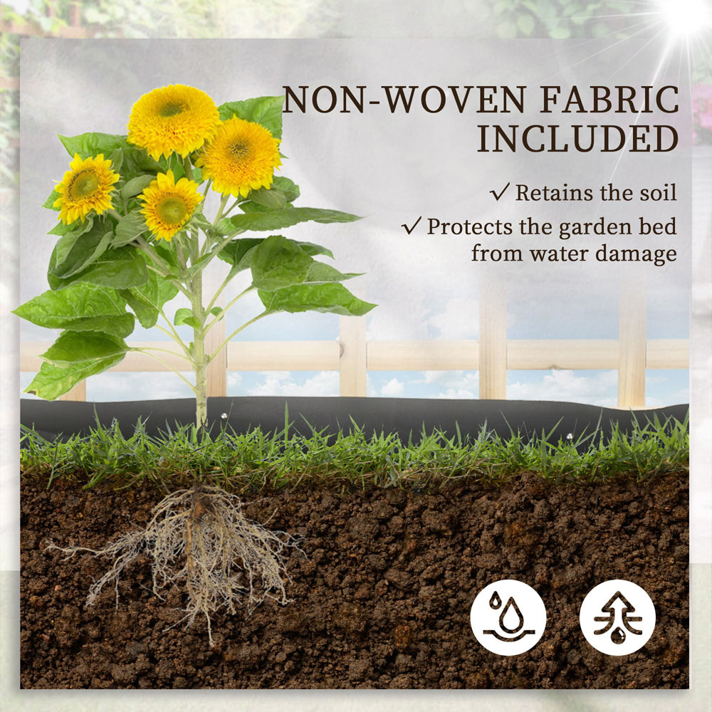 Outsunny 3-Tier Wooden Garden Planter with Trellis Image 6