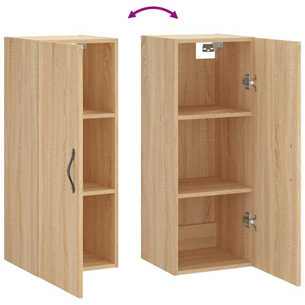 vidaXL Single Door Brown Sonoma Oak Wall Mounted Cabinet Image 9