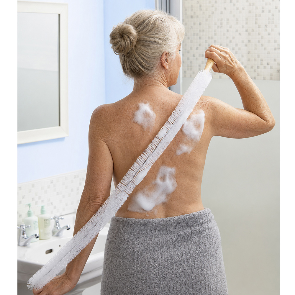 Avilo Dual Easy-Grip Extra-Long Back and Foot Cleaning Brush Image 4