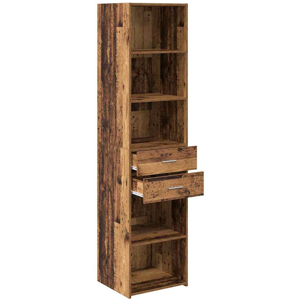 vidaXL 2 Drawer 5 Shelf Old Wood Highboard Image 4