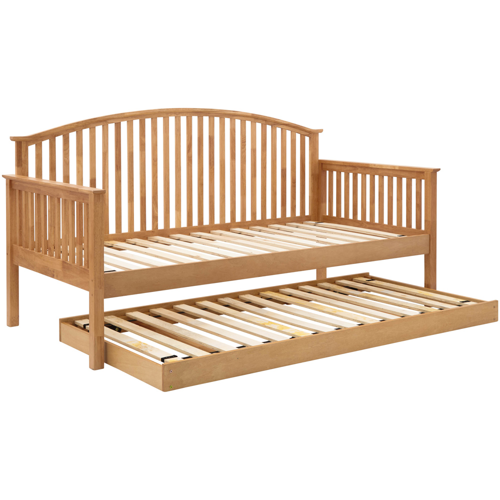 GFW Madrid Single Oak Wood Wooden Day Bed with Trundle Image 4