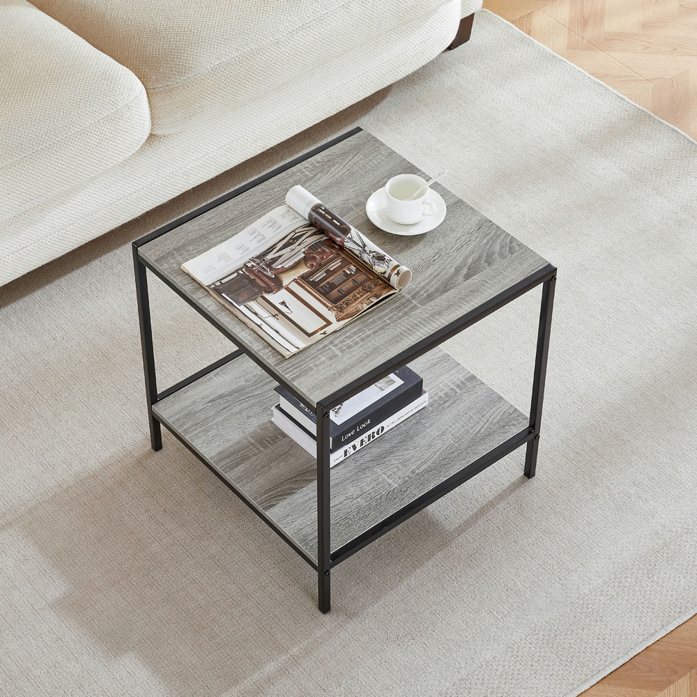 VIDA DESIGNS Brooklyn Grey Metal Frame End Table Image 5