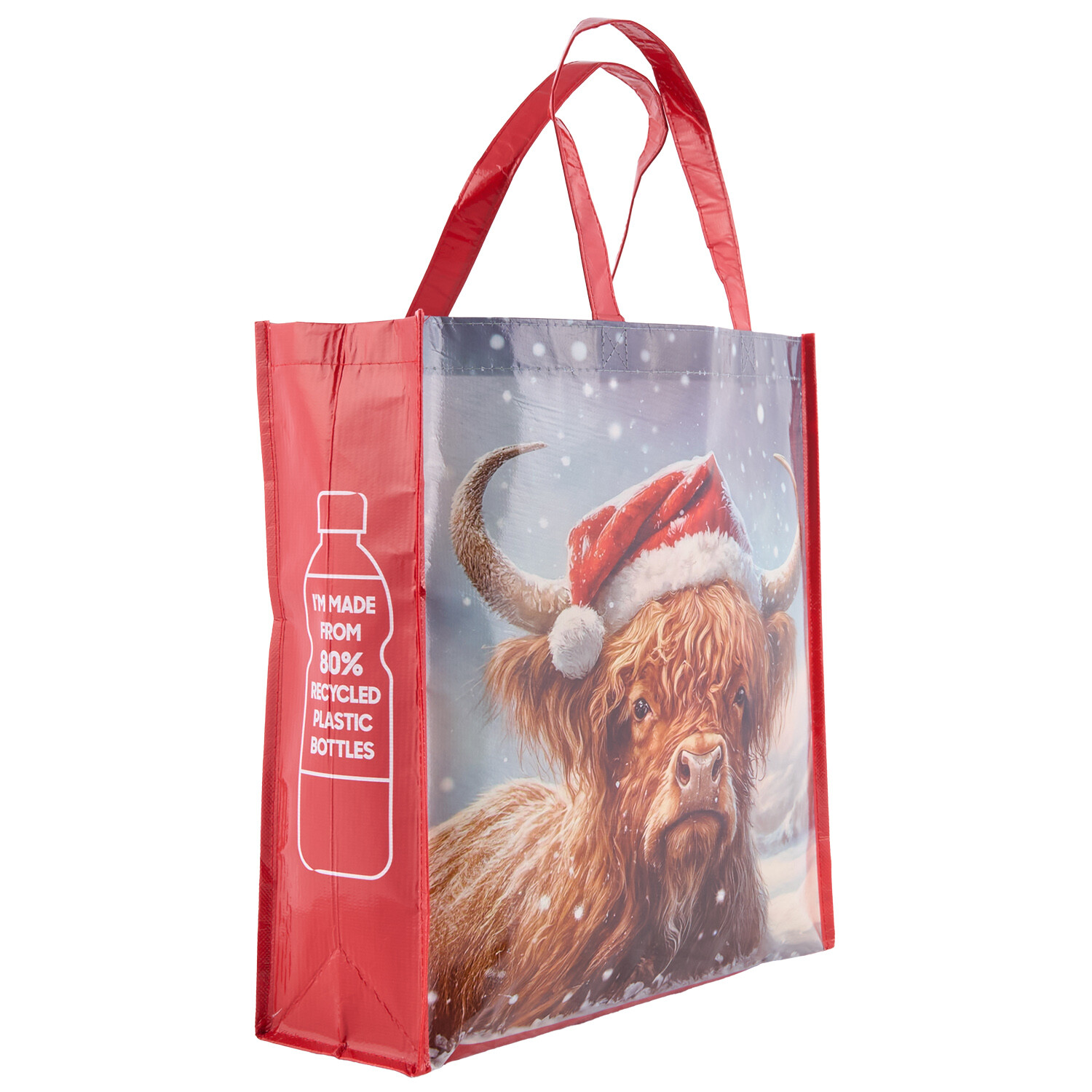 Highland Cow Christmas Shopper Bag Multicolour Image 3