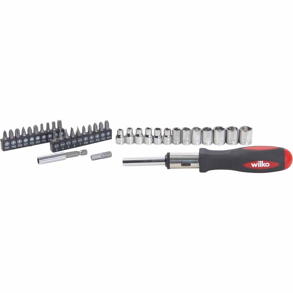 Wilko Ratchet Screwdriver and Socket Set 37 Piece Wilko