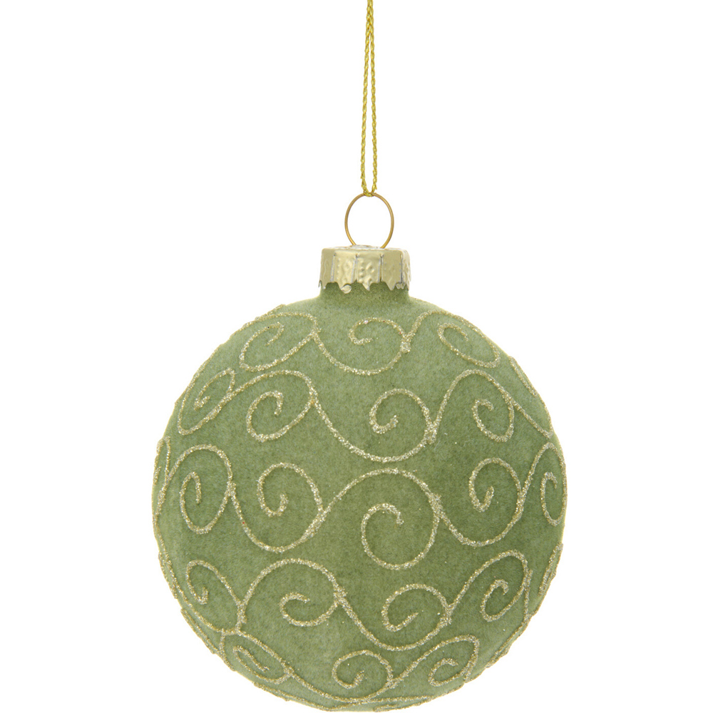 Flocked Patterned Bauble Image 6