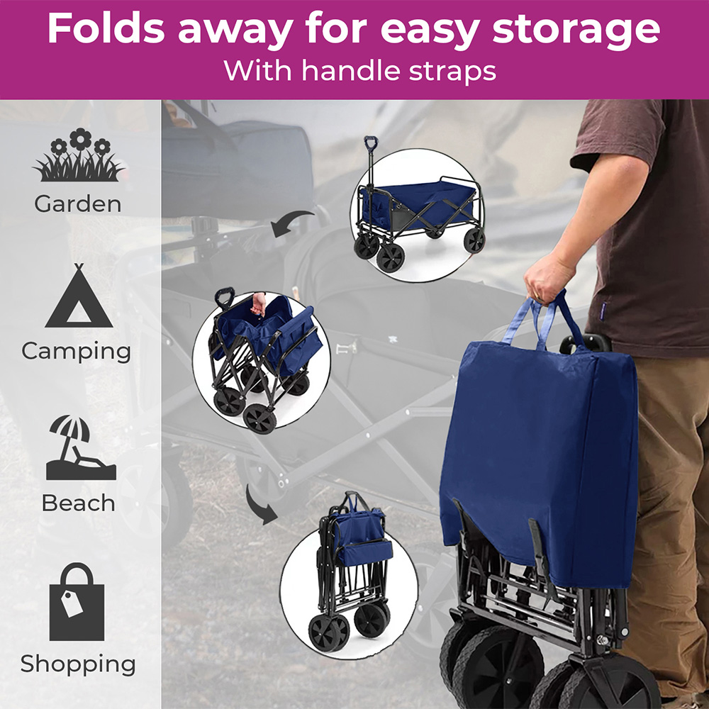 Neo Navy Foldable Garden Festival Cart 150kg Image 6