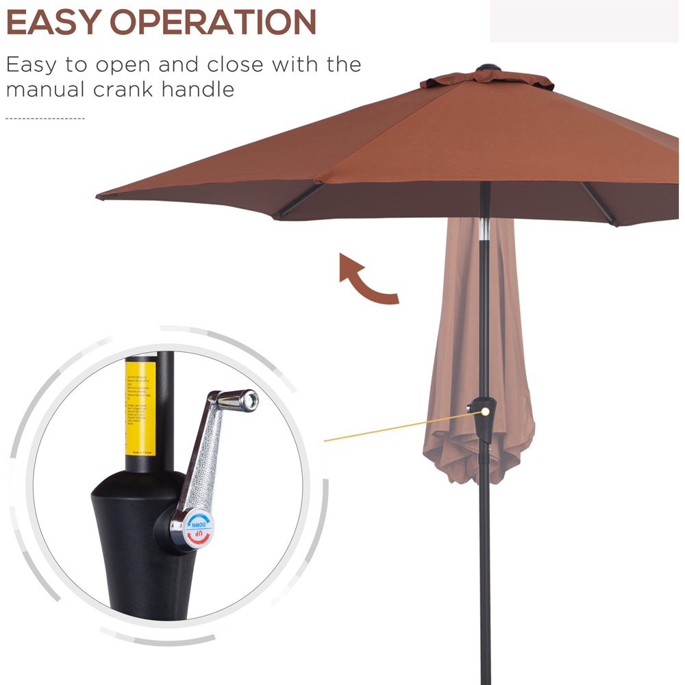 Outsunny Coffee Crank and Tilt Parasol 2.7m Image 4