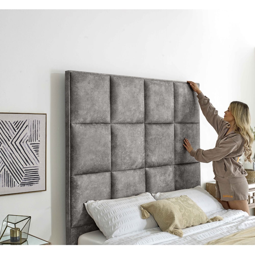 Eleganza Madelyn Single Silver Oakland Fabric Bed Frame Image 2