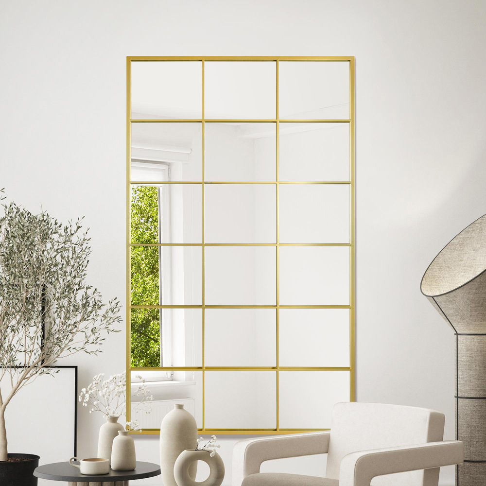 The Fenestra Gold Window Leaner Wall Mirror 200 x 120cm Image 2