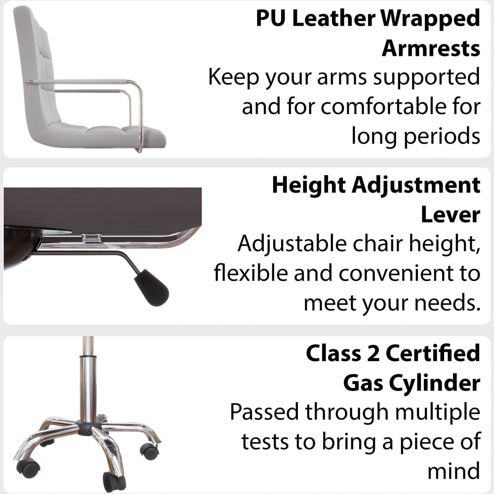 Vida Designs Calbo Grey Office Chair Image 6