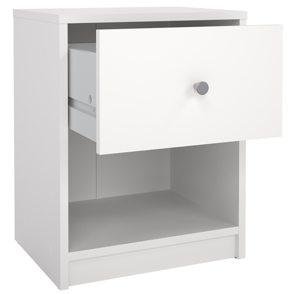 Furniture To Go May Single Drawer White Bedside Table Image 5