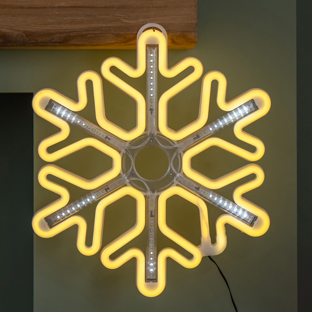 Samuel Alexander Warm and Cool White LED Neon Flex Christmas Snowflake 40cm Image 4