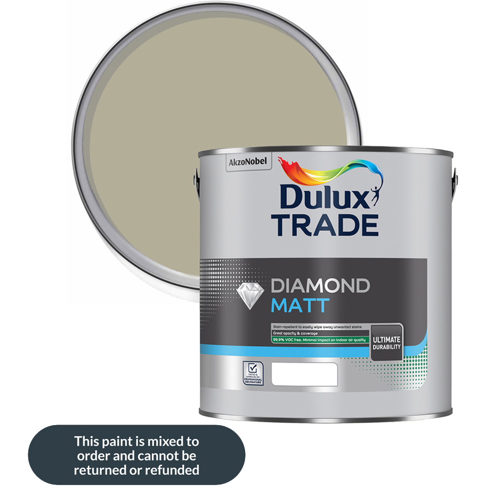 Dulux Trade Overtly Olive Walls and Ceilings Diamond Matt Paint 5L Image 1