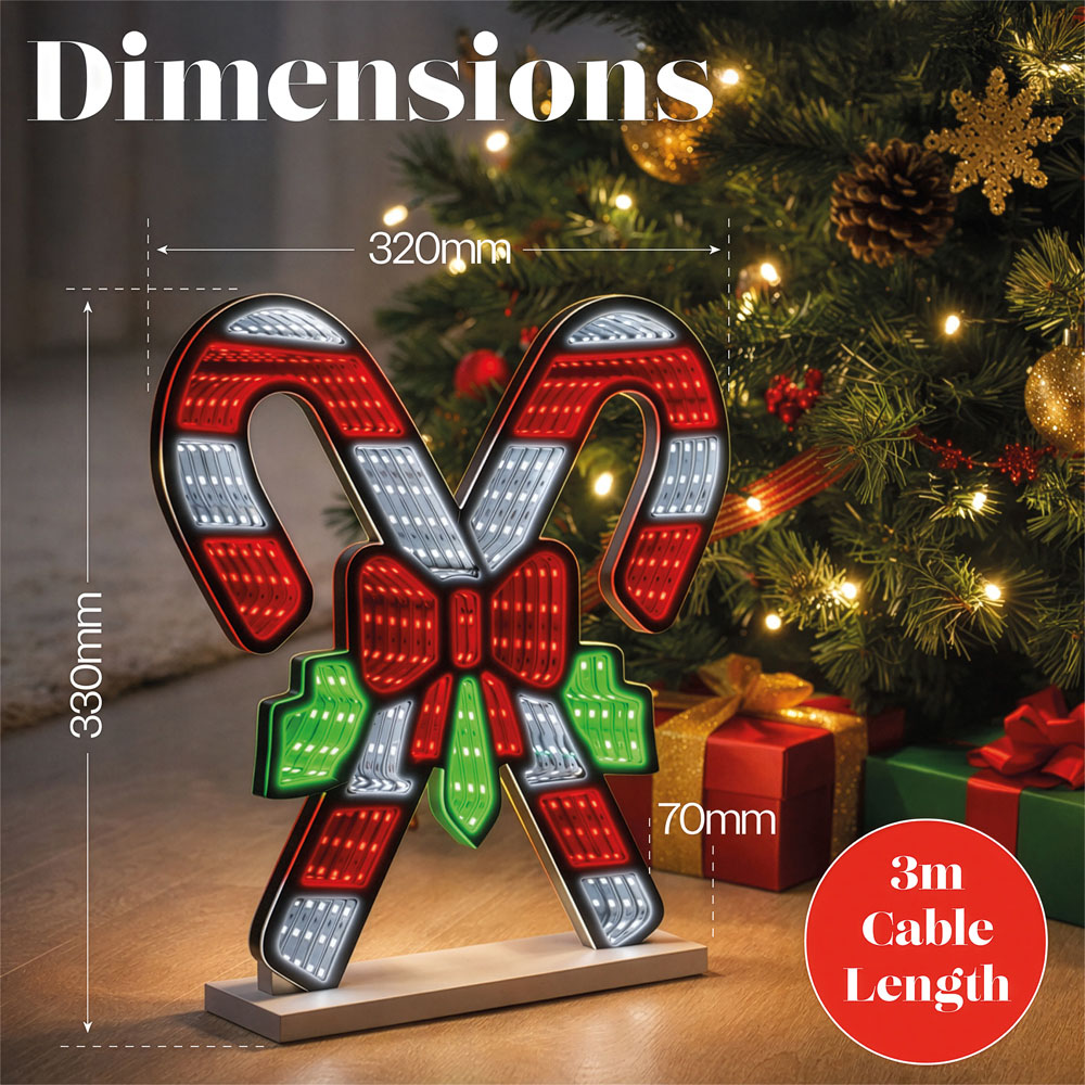 Xmas Haus Bright White LED Candy Stick Infinity Light Christmas Decoration 33cm Image 8