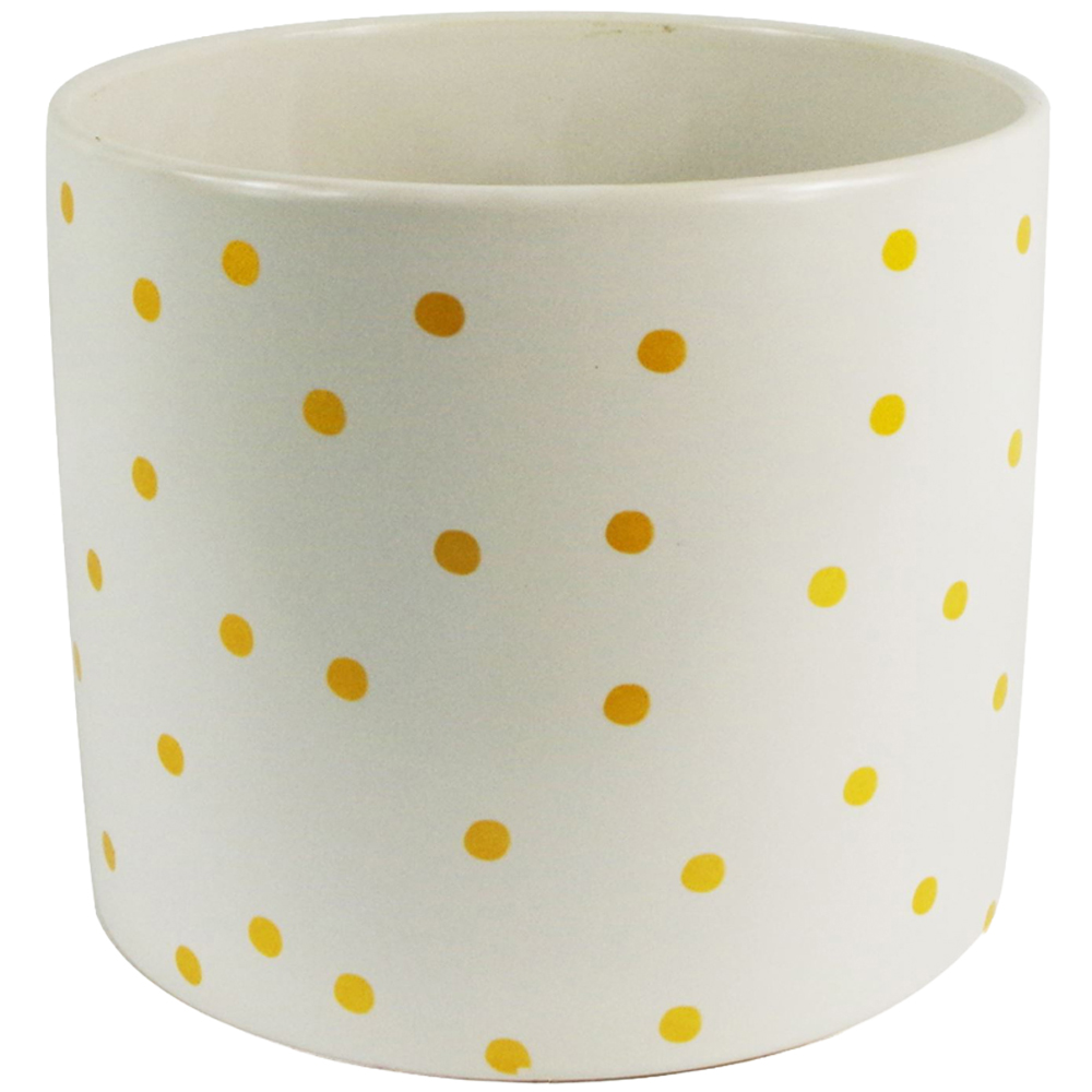 Leaf Gold Dot Ceramic Planter 18cm Image