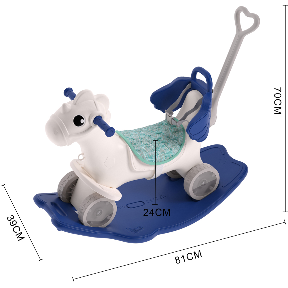 H&O Direct Kids 4-in-1 Rocking Horse with Music Ride on Toy Image 6