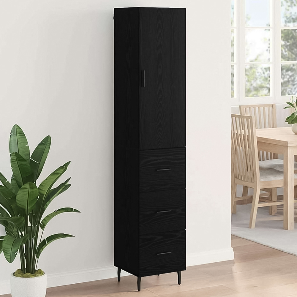 vidaXL 2 Door Black Oak Sideboard Image 1