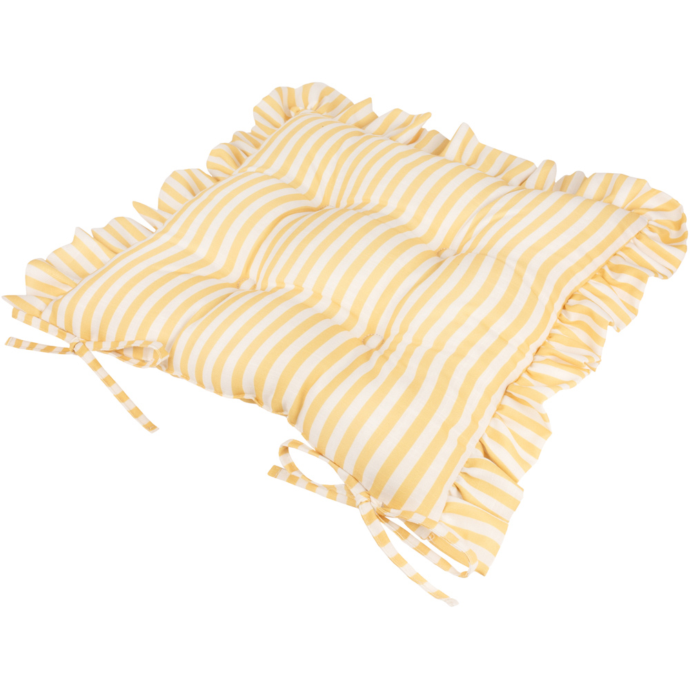 Wylder Millie Yellow Ruffle Seat Pad 40 x 40cm 2 Pack Image 4