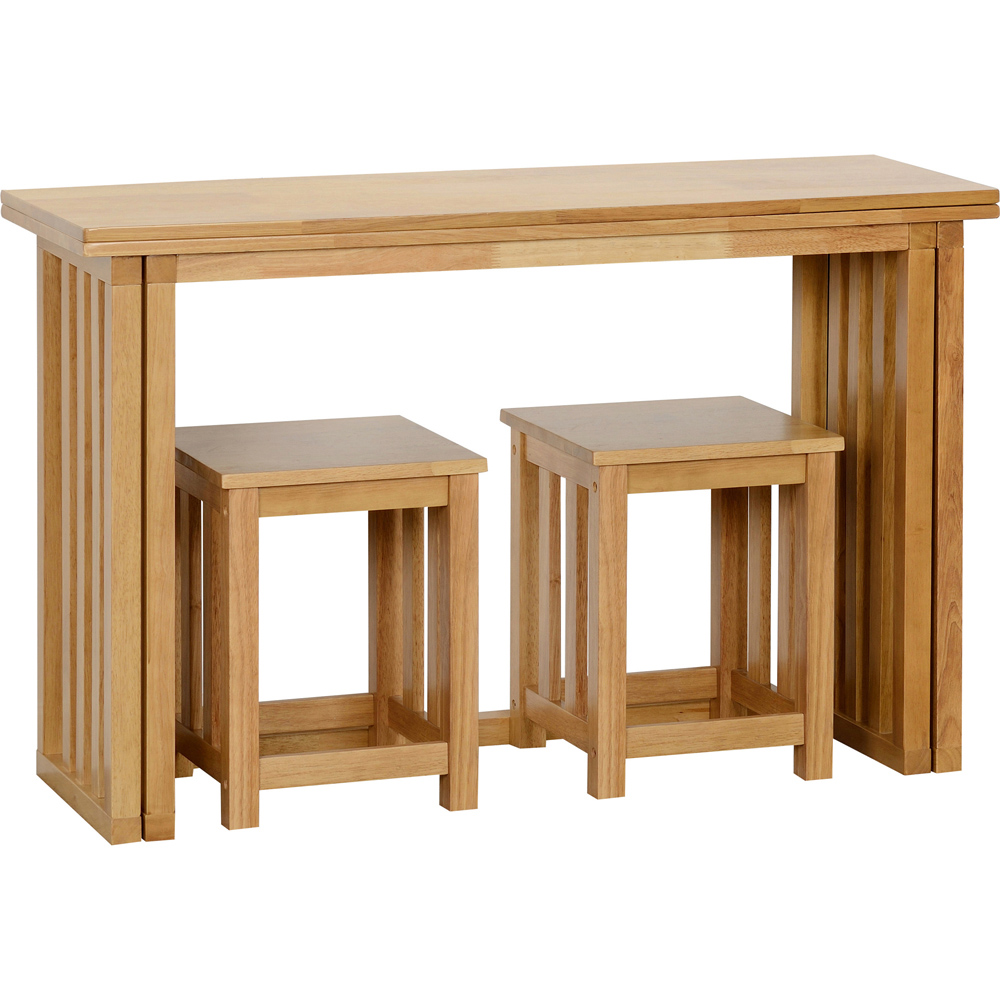 Seconique Richmond 2 Seater Foldaway Dining Set Oak Varnish Image 2
