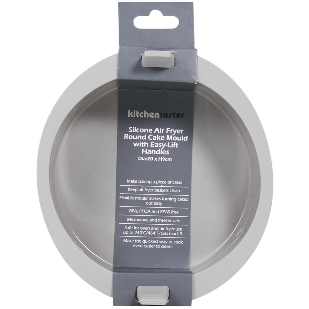Silicone Air Fryer Cake Mould Grey Round Image 1