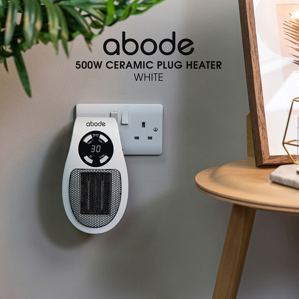 Abode APH1001 White Ceramic Plug-in Heater 500W Image 7