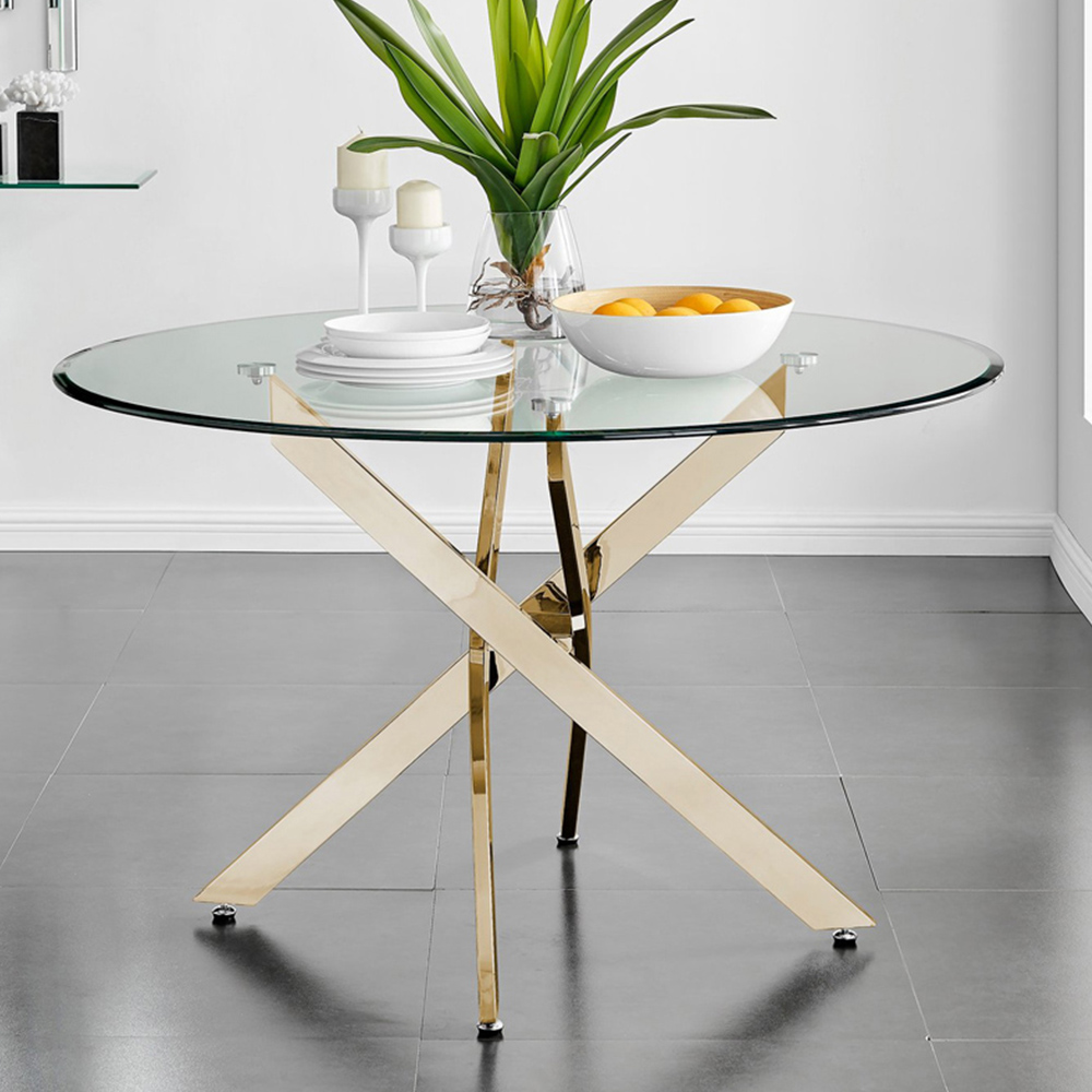 Furniturebox Arona Valera 6 Seater Dining Set Grey and Gold Image 2