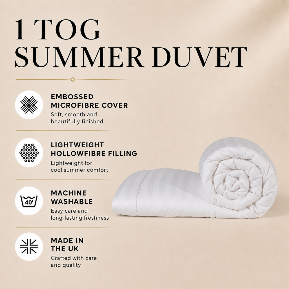 MHG Living Super King Size White Summer Hollowfibre Duvet 1 Tog Image 4