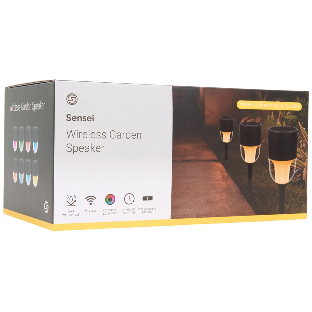 Sensei Wireless Garden Speaker Black Image 2
