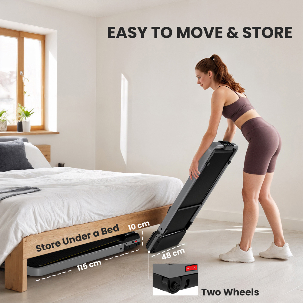 SPORTNOW Silver Tone Foldable Treadmill with Incline Image 8