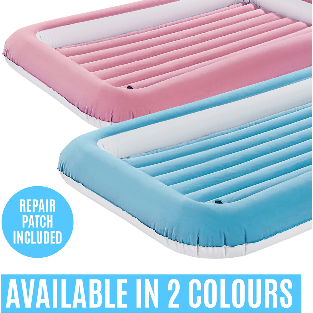 Milestone Pastel Blue Flocked Kids Airbed Image 8
