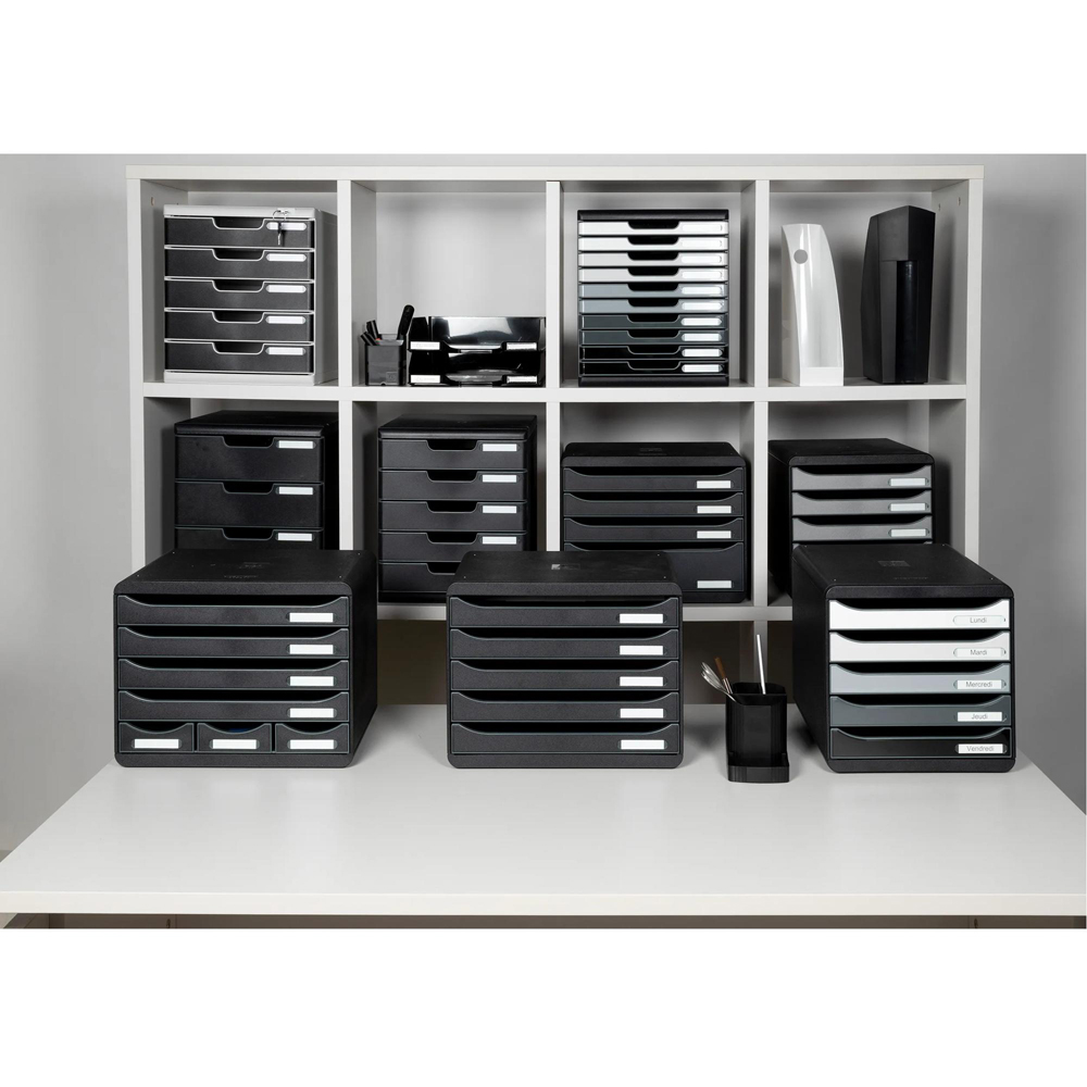 Exacompta EcoBlack A4 Black Recycled Letter Tray 6 Pack Image 6