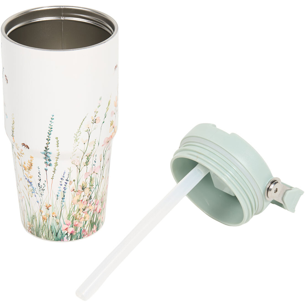 Floral Bees Vacuum Tumbler Ivory Image 5