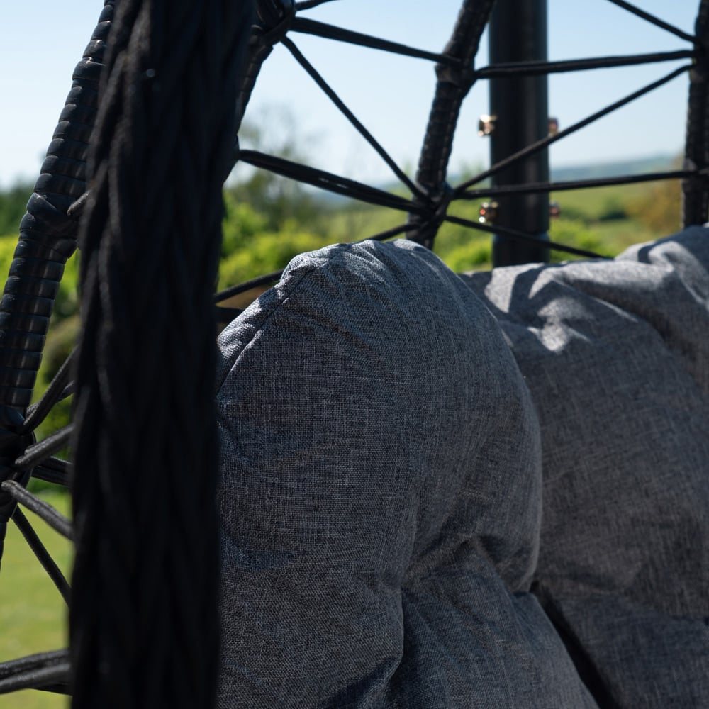 Artemis Home Hebden Dark Grey Garden Hanging Egg Chair Image 3