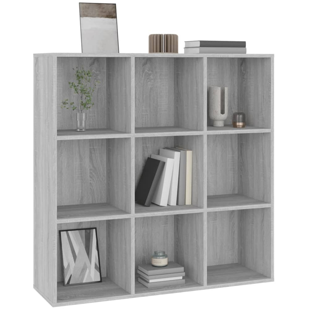 vidaXL 9 Shelf Grey Sonoma Bookcase Image 5