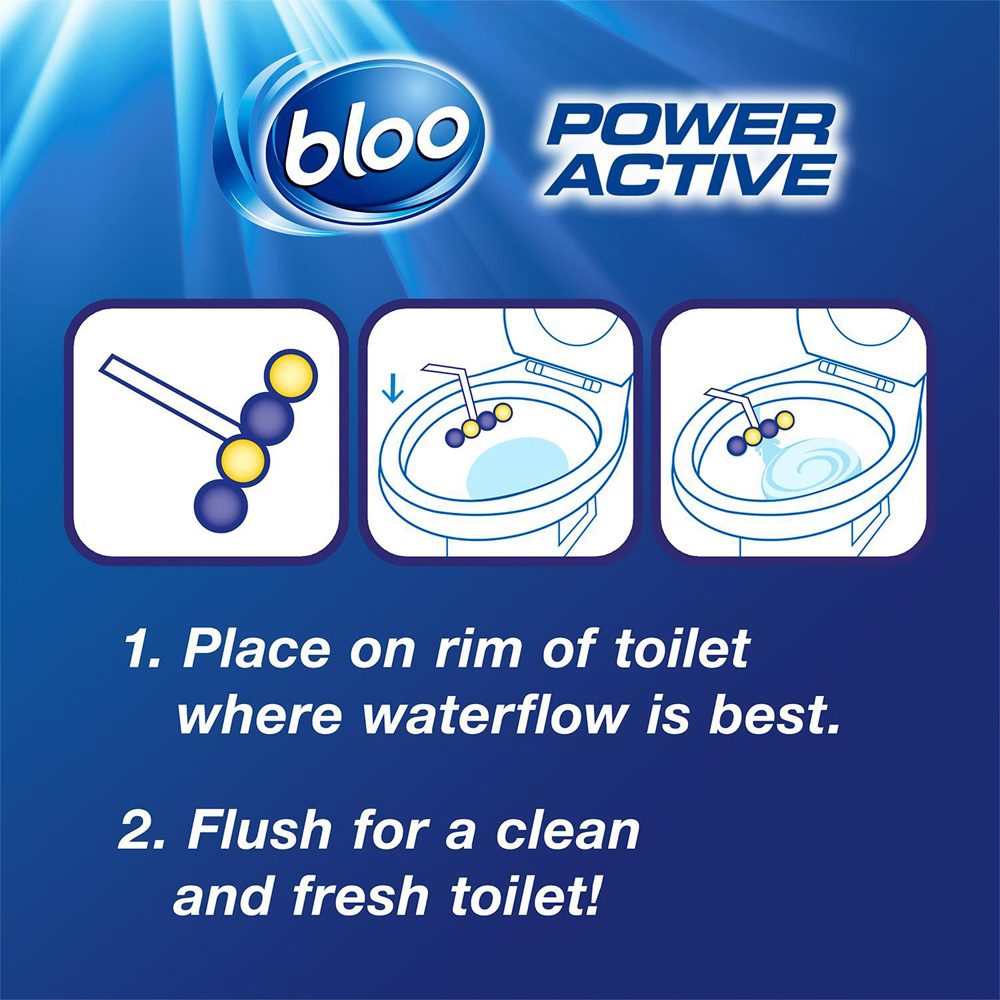 Bloo Power Active Plus Lemon Anti Limescale Effect Toilet Rim Block 2 x 50g 6 Pack Image 4