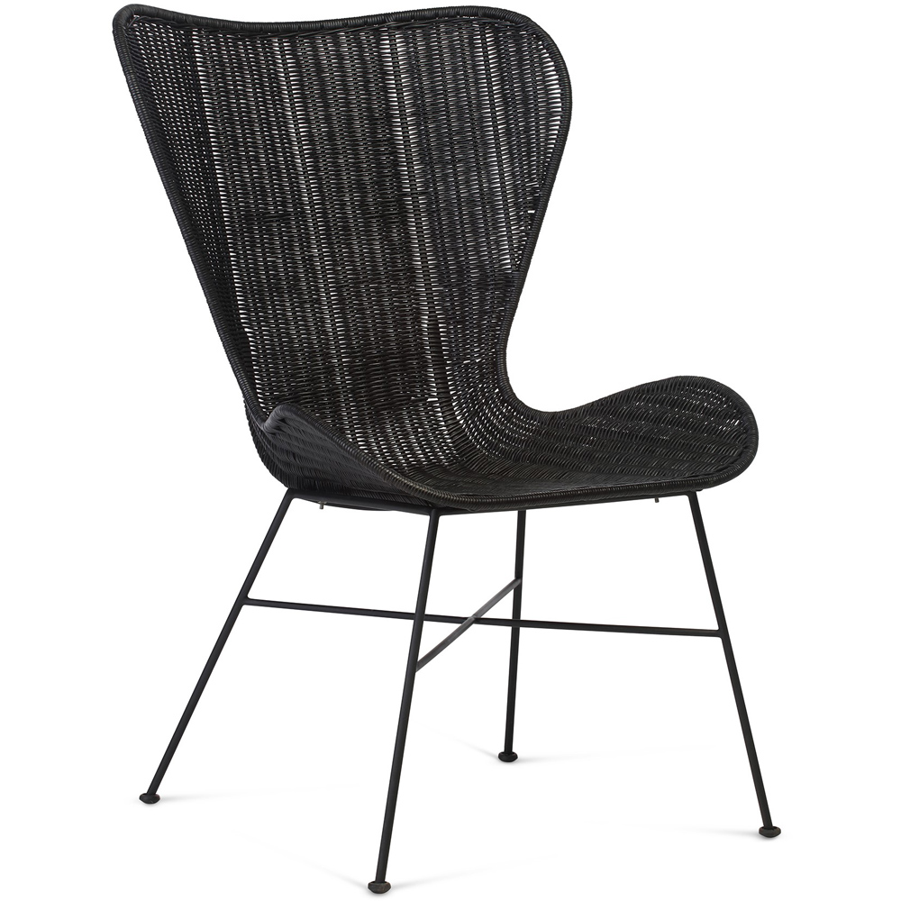 Desser Porto Black Wing Wicker Dining Chair Image 2