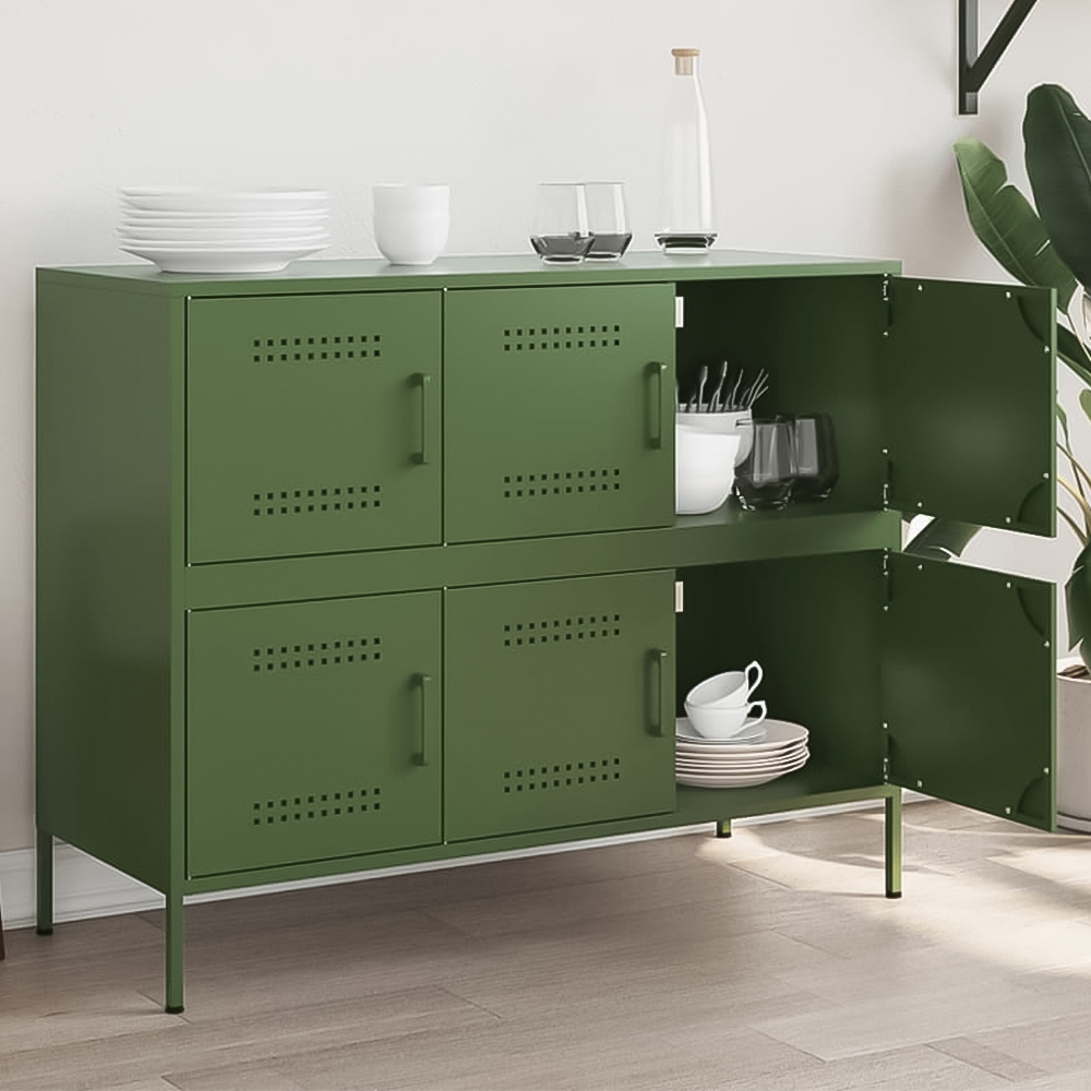 vidaXL 6 Door Olive Green Sideboard Image 1