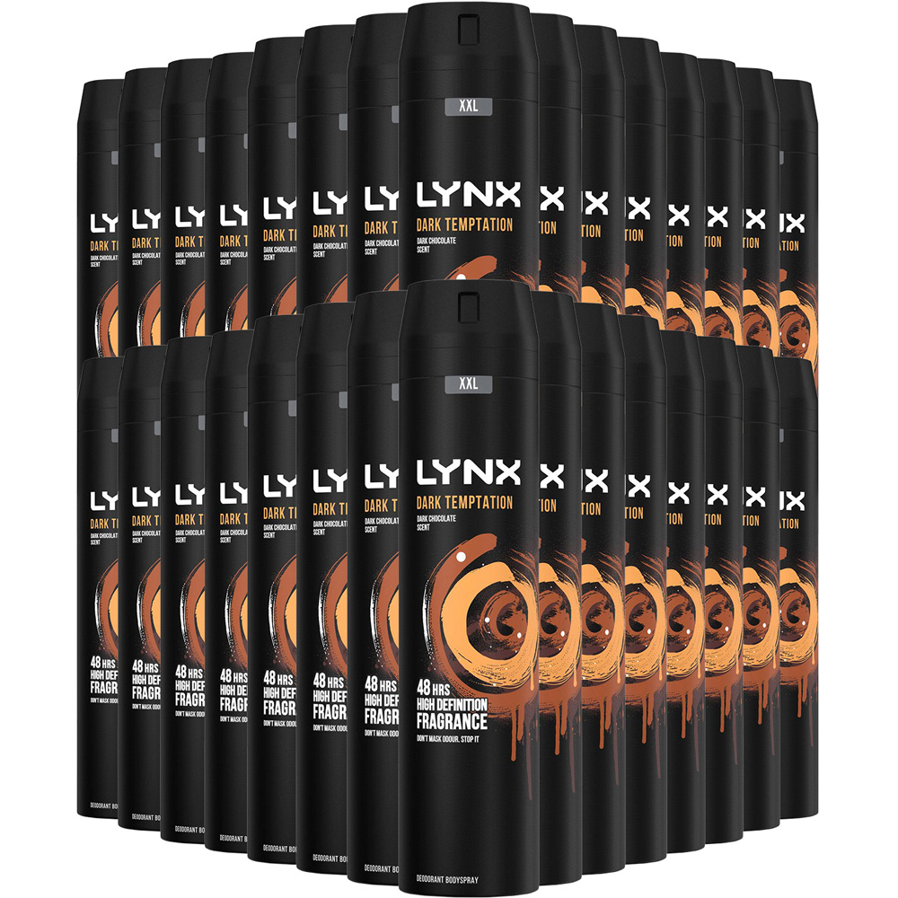 Lynx Dark Temptation Dark Chocolate 48H Protection Deodorant Body Spray 250ml 30 Pack Image 1