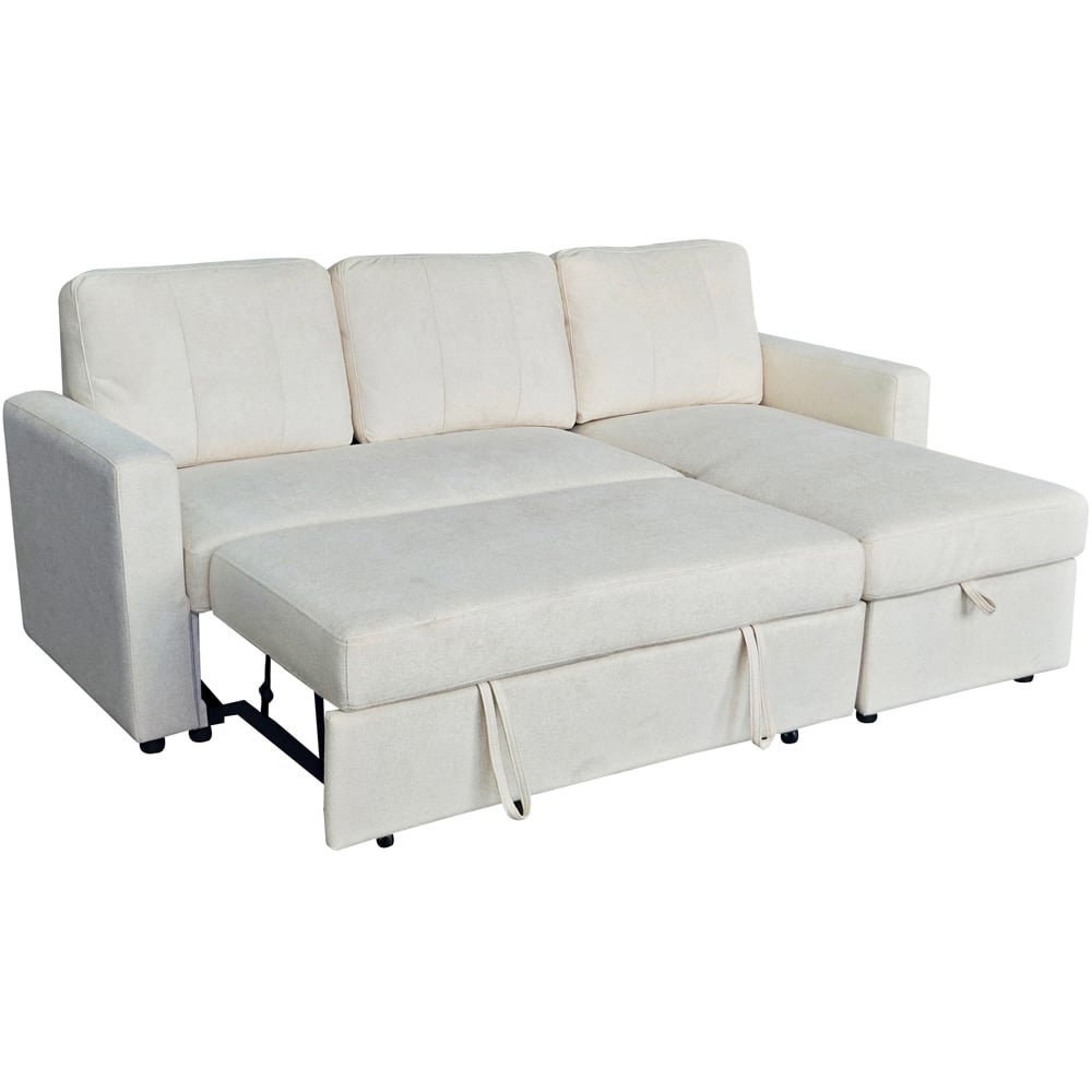 Aspire Nexis 3 Seater Natural Right Hand Chaise Corner Sofa Bed Image 3