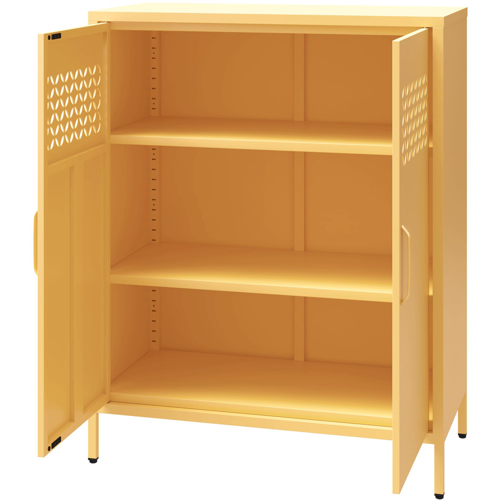 Dorel Annie 2 Door Deep Sun Yellow Metal Cabinet Image 4