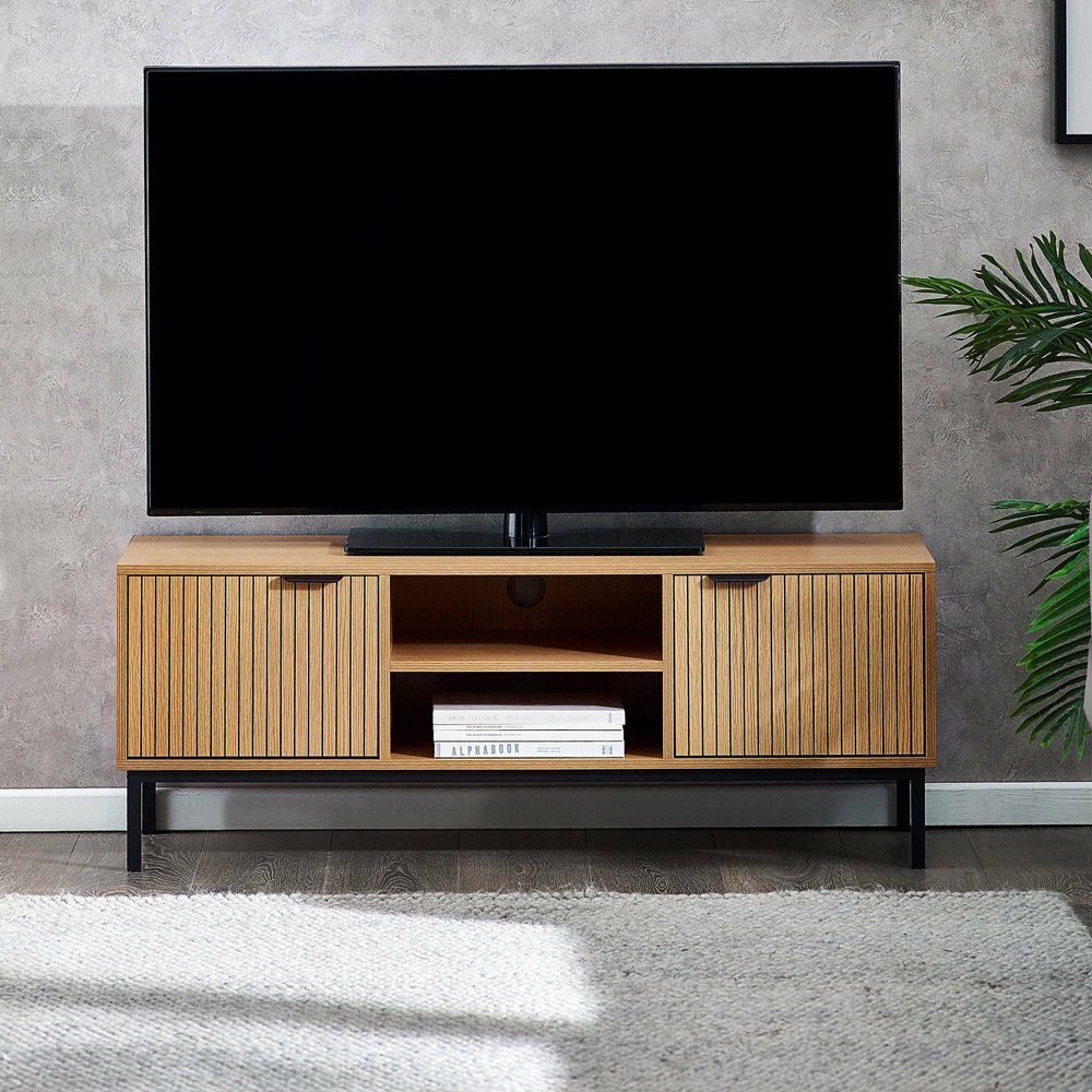 Julian Bowen Sia 2 Door Warm Wood TV Unit Image 8