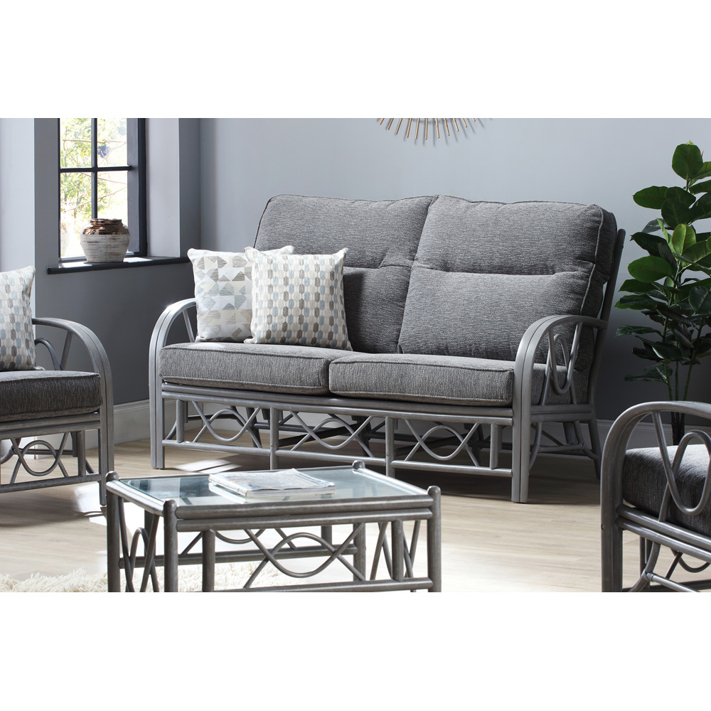 Desser Bali 5 Seater Slate Grey Natural Rattan Sofa Set Image 5