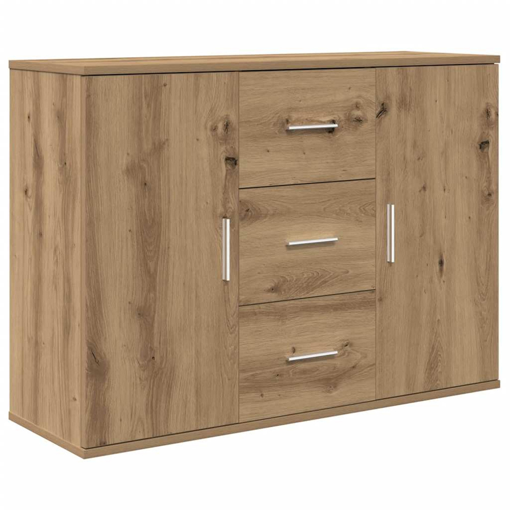 vidaXL 2 Door 3 Drawer Artisan Oak Sideboard Image 2