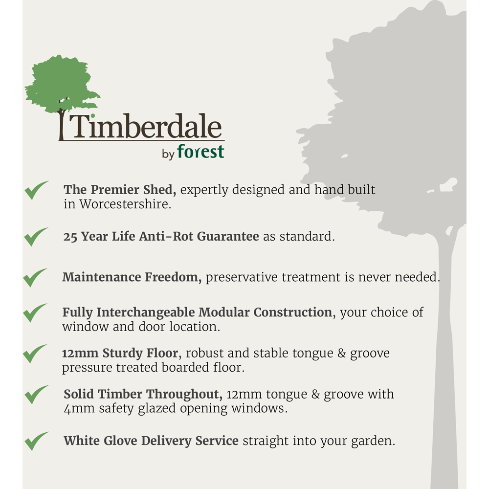 Forest Garden Timberdale 8 x 6ft Pent Shed Image 8