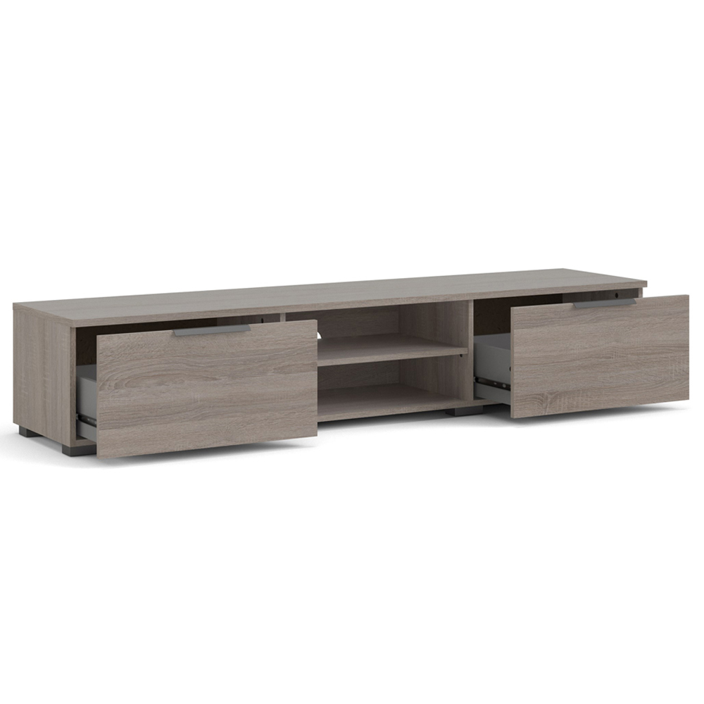 Florence Match 2 Drawers 2 Shelf Truffle Oak TV Unit Image 5